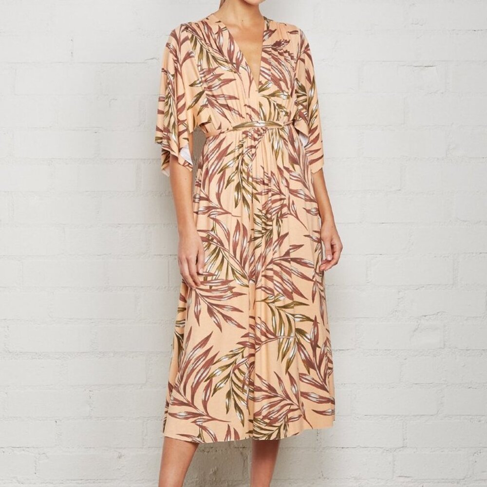 Rachel Pally White Label Mid Length Caftan Palm Print PLUS 3x
